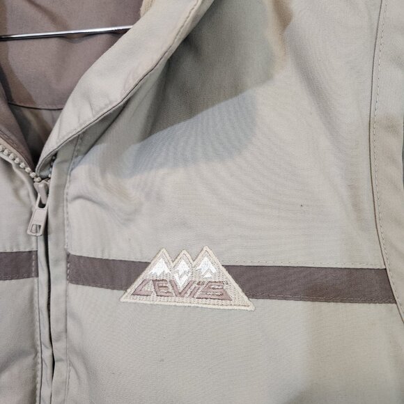 Levis Red Tab Puffer Vest Mens Medium Tan Mountain Outdoor Zip Down Feather - Picture 4 of 13